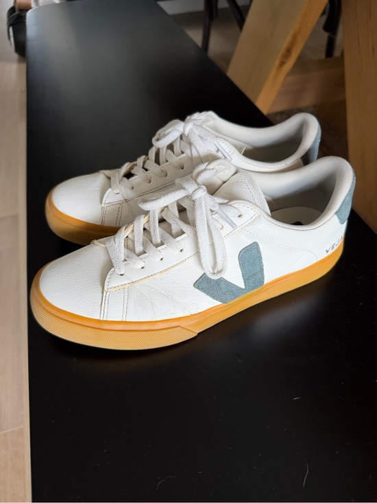 Veja Other - VEJA Campo White Leather Gray Suede Gum Sole Sneakers Men’s US 9 EU 42